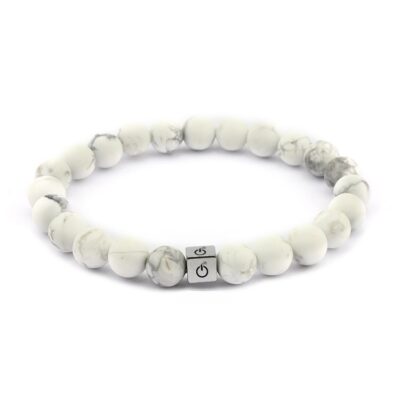 Powerbomb beaded bracelet, white turquoise