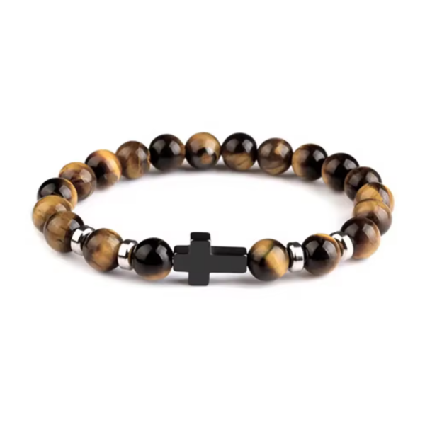 Cross Bead Bracelet Brown